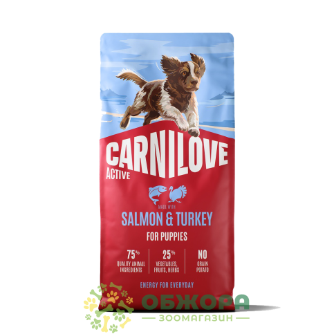 Carnilove GF Puppy Salmon, Turkey беззерновий сухий корм для цуценят, з лососем та індичкою_1