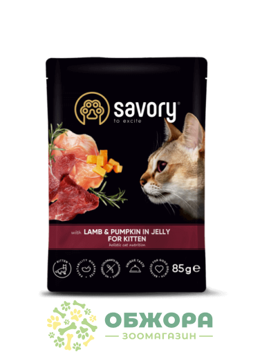 Savory Kitten Lamb вологий корм для кошенят, в желе з ягням та гарбузом