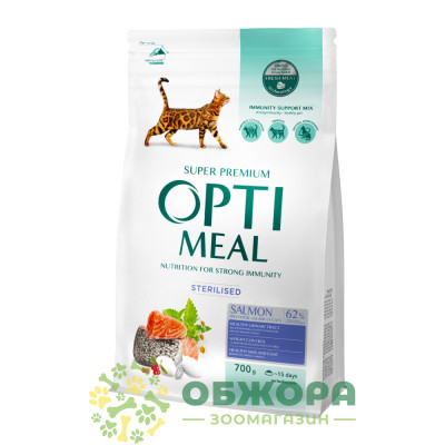 Optimeal Sterilised Salmon сухой корм для стерилизованных котов, с лососем