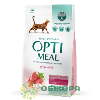 Optimeal Extra Taste Veal сухой корм для котов, с телятиной_1