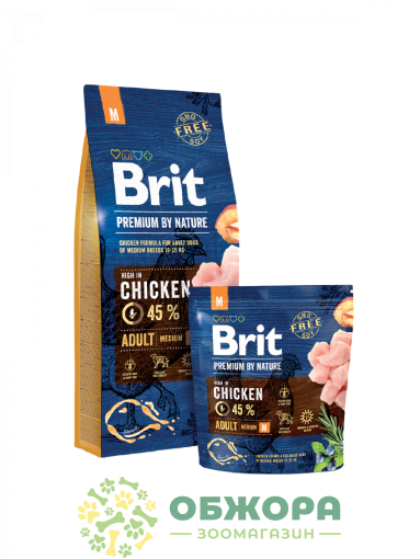 Brit Premium M Chicken сухой корм для собак средних пород, с курицей_4