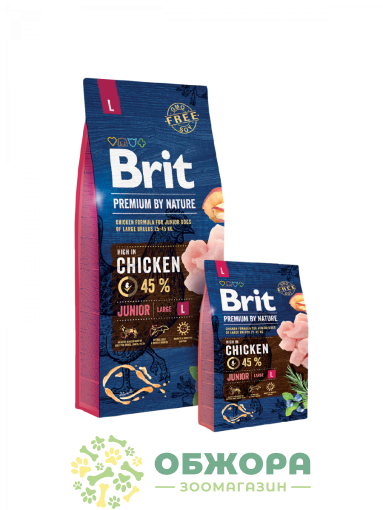 Brit Premium Junior L Chicken сухой корм для юниоров больших пород, с курицей_2