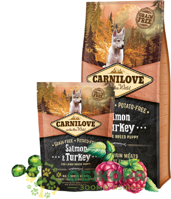 Carnilove GF Puppy Large Salmon, Turkey сухой беззерновой корм для щенков больших пород, с лососем и индейкой_2