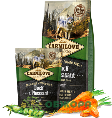 Carnilove GF Duck, Pheasant беззерновой сухой корм для собак, с уткой и фазаном_2