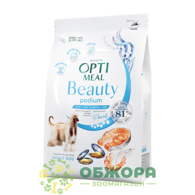 Optimeal Beauty Podium Coat, Dental Salmon сухой корм для собак, для зубов, для шерсти и кожи, с лососем