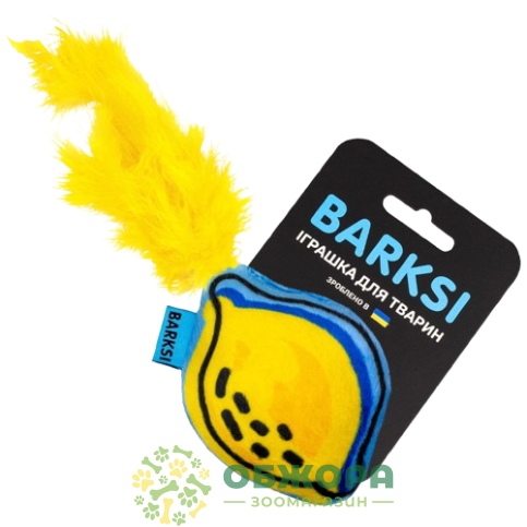 Barksi лимон для котів, з дзвіночком та пір'ям