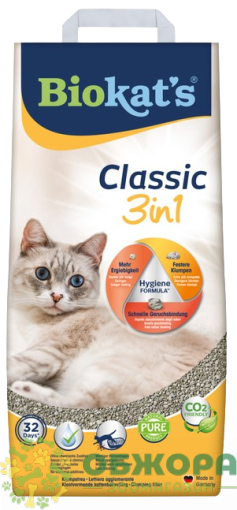 Biokat`s Classic 3in1 бентонітовий наповнювач