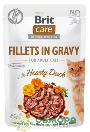Brit Care GF Duck беззерновий вологий корм для котів, в соусі з качкою