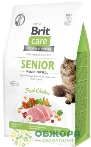 Brit Care GF Senior Chicken беззерновой сухой корм для котов пожилого возраста, с курицей
