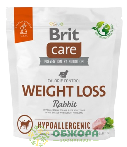 Brit Care Hypoallergenic Weight Loss Rabbit сухий корм для собак з чутливим травленням, контроль ваги, гіпоалергенний, з кроликом