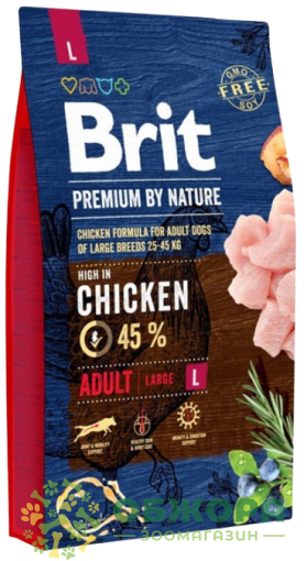 Brit Premium L Chicken сухой корм для собак больших пород, с курицей_1