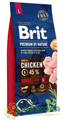 Brit Premium L Chicken сухой корм для собак больших пород, с курицей_2