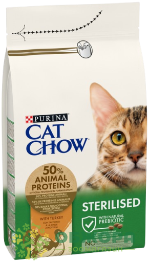Cat Chow Sterilised Turkey сухий корм для стерилізованих котів, з індичкою