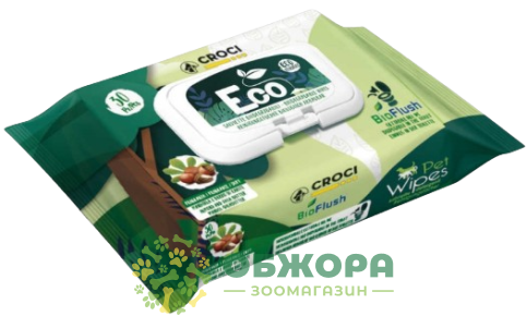 Croci ECO Almond, Shea серветки для котів та собак, для догляду за шкірою та шерстю