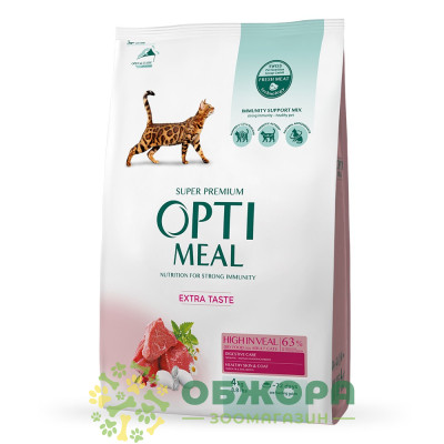 Optimeal Extra Taste Veal сухой корм для котов, с телятиной_3
