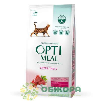 Optimeal Extra Taste Veal сухой корм для котов, с телятиной_2