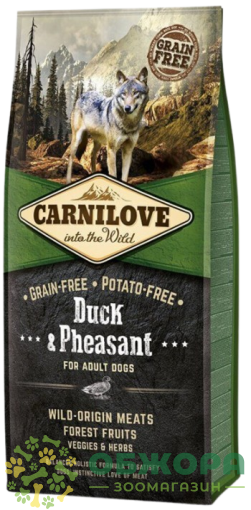 Carnilove GF Duck, Pheasant беззерновой сухой корм для собак, с уткой и фазаном_1