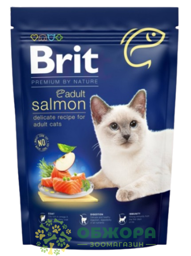 Brit Premium Salmon сухой корм для котов, с лососем_1