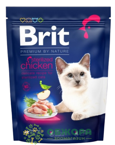 Brit Premium Sterilised Chicken сухой корм для стерилизованных котов, курицей