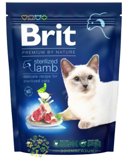 Brit Premium Sterilized Lamb сухий корм для стерилізованих котів, з ягням