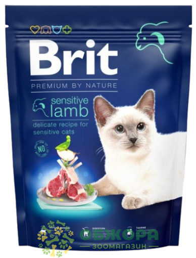 Brit Premium Sensitive Lamb сухий корм для котів з чутливим травленням, з ягням