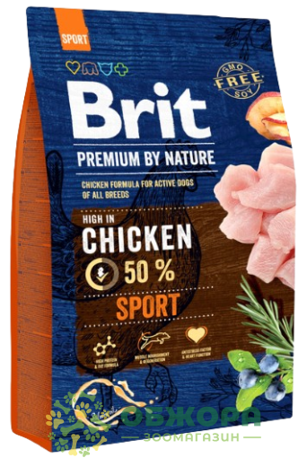Brit Premium Sport Chicken сухой корм для активных собак с курицей