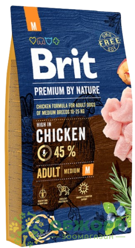 Brit Premium M Chicken сухой корм для собак средних пород, с курицей_2
