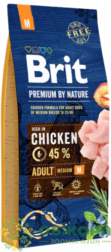 Brit Premium M Chicken сухой корм для собак средних пород, с курицей_3