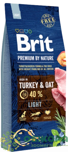 Brit Premium Light Turkey сухой корм для собак, контроль веса с индейкой_1