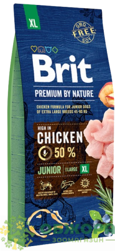 Brit Premium Junior XL Chicken сухой корм для юниоров гигантских пород, с курицей_1