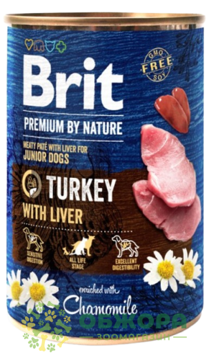 Brit Premium Junior Turkey вологий корм для юніорів, паштет з індички та печінки