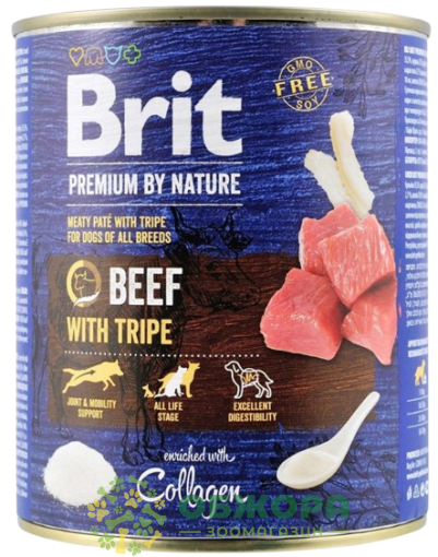 Brit Premium Beef, Tripe влажный корм для собак, паштет с говяжьей и потрохами_1