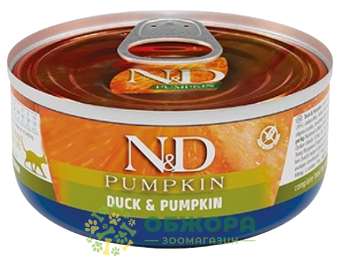 Farmina N&D Pumpkin GF Duck беззерновий вологий корм для котів, паштет з качкою та гарбузом