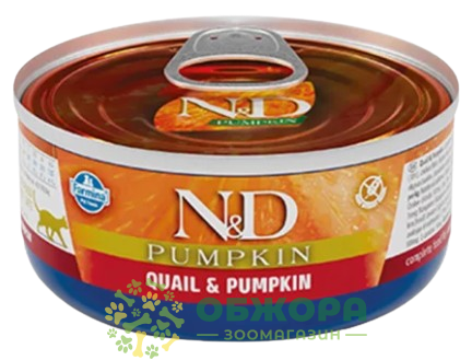 Farmina N&D Pumpkin GF Quall беззерновий вологий корм для котів, паштет з перепілкою та гарбузом