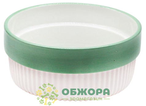 Миска керамічна для котів та собак, у гумовому чохлі