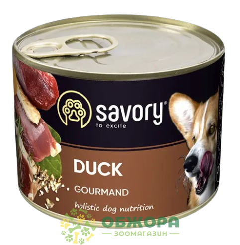 Savory Gourmand Duck влажный корм для привередливых собак, паштет с уткой_1