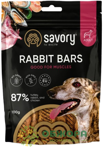 Savory Grain Free Rabbit ласощі для собак, джерки батончики з кроликом