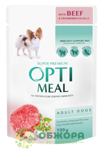 Optimeal Multi Taste 3+1 набор влажного корма для собак с говядиной, кроликом и лососем_1