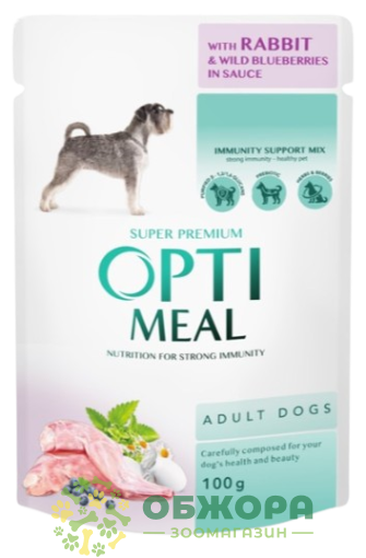 Optimeal Multi Taste 3+1 набор влажного корма для собак с говядиной, кроликом и лососем_3