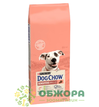 Dog Chow Sensitive Salmon сухой корм для собак с чувствительным пищеварением, с лососем_1