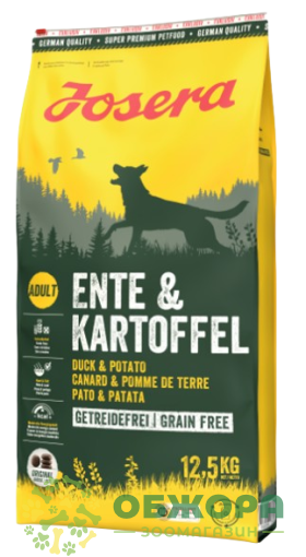 Josera GF Ente, Kartoffel беззерновой сухой корм для собак, с уткой и картофелем_1