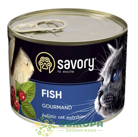 Savory Gourmand Fish влажный корм для привередливых котов, паштет с рыбой_1
