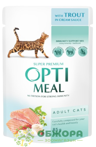 Optimeal Multi Tastе 3+1 набор влажного корма для котов, с индейкой, форелью и кроликом_2