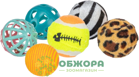 Trixie 4523 набір м'ячиків для котів, з брязкальцем