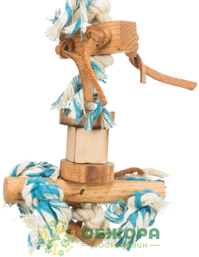 Trixie 58844 подвесная игрушка для птиц, с кожаными лентами_2