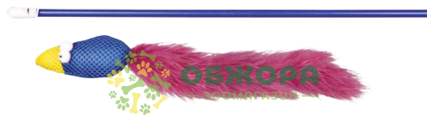 Trixie 45289 вудочка для котів, з пташкою, пір'ям та котячою м'ятою