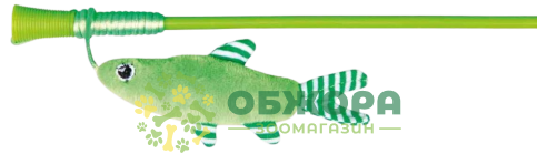 Trixie 45742 вудочка для котів, з плюшевою рибкою та котячою м'ятою