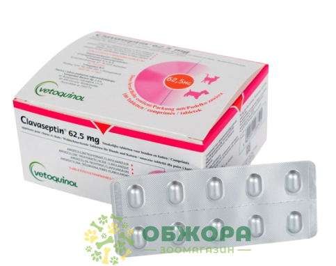 Клавасептін (Clavaseptin) 62.5 мг, Vetoquinol