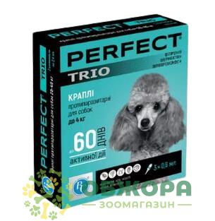 Краплі ПерФект Трио (Perfect Trio) для собак до 4 кг, 0.6 мл