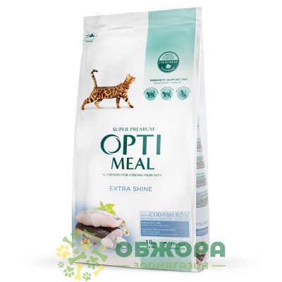 Optimeal Extra Shine Cod Fish сухий корм для котів для шерсті та шкіри, з тріскою_2